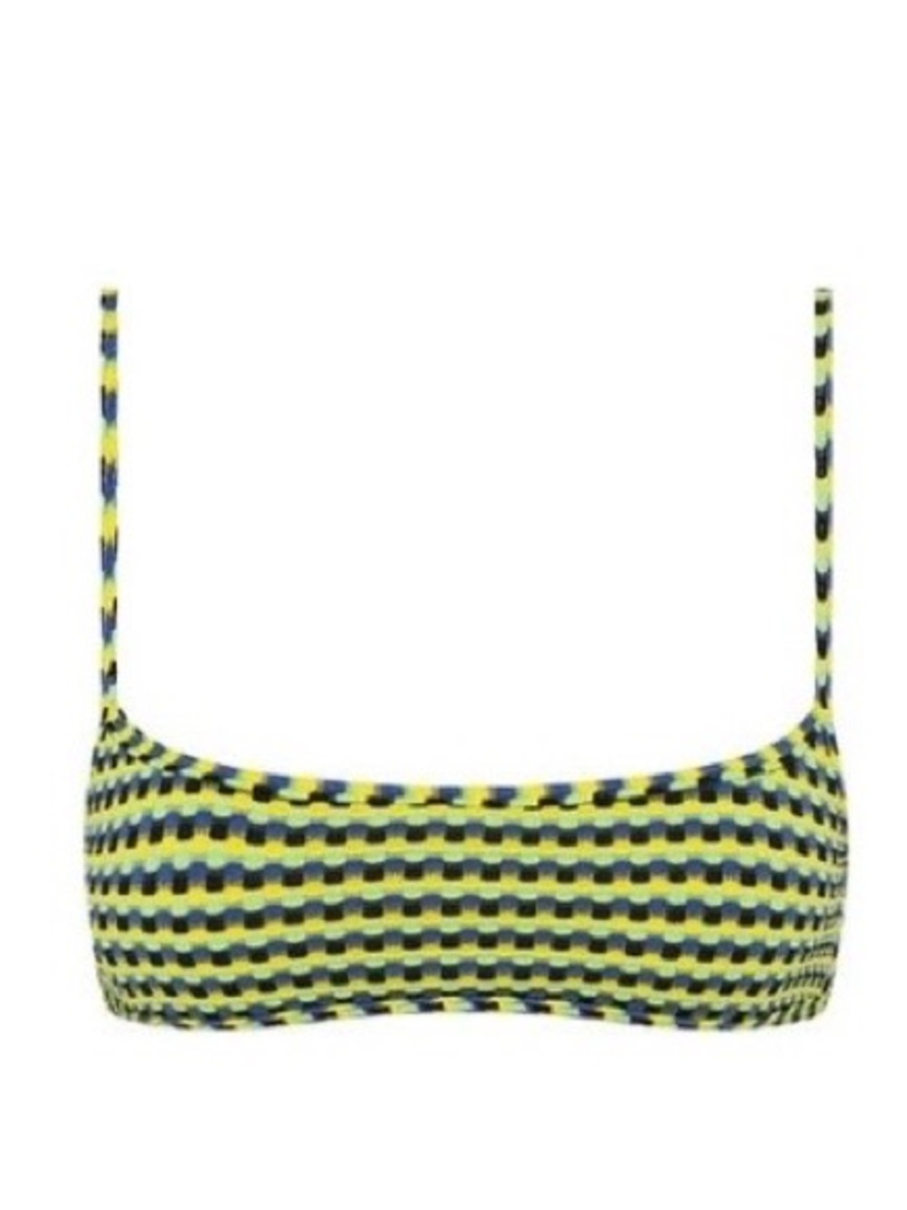 triangl swimwear Yellow Black Blue Patterned Bikini Top